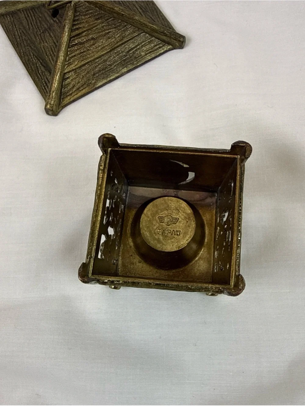 Vintage Asian Bronze-Tone Decorative Accent Incense Holder